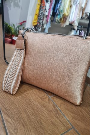 Τσαντάκι Δερματίνη Μπρονζέ