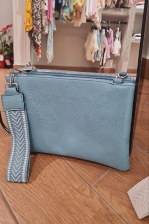 Τσαντάκι Δερματίνη Γαλάζιο