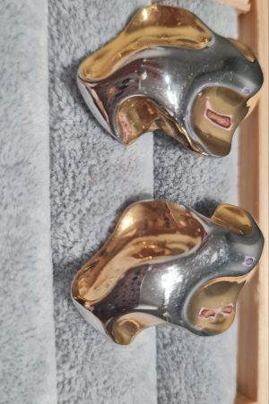 Σκουλαρίκια Ατσάλινα Επιχρυσωμένα