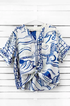 Hello sailor cropped shirt