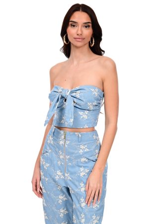 Jean flower top crop