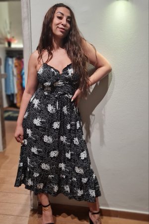 Black flower dress